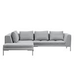 Ecksofa Madison I Webstoff Webstoff Anda II: Silber - Breite: 255 cm - Ottomane davorstehend links