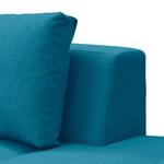 Hoekbank Madison I geweven stof Geweven stof Anda II: Turquoise - Breedte: 255 cm - Ottomaan vooraanzicht links
