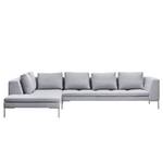 Ecksofa Madison I Webstoff Webstoff Milan: Hellgrau - Breite: 319 cm - Ottomane davorstehend links