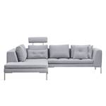 Ecksofa Madison I Webstoff Webstoff Milan: Hellgrau - Breite: 255 cm - Ottomane davorstehend links