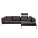 Ecksofa Madison I Webstoff Webstoff Anda II: Anthrazit - Breite: 255 cm - Ottomane davorstehend rechts