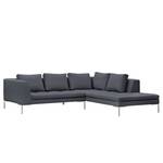 Ecksofa Madison I Webstoff Webstoff Milan: Anthrazit - Breite: 255 cm - Ottomane davorstehend rechts