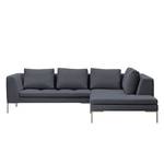 Ecksofa Madison I Webstoff Webstoff Milan: Anthrazit - Breite: 255 cm - Ottomane davorstehend rechts