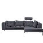 Ecksofa Madison I Webstoff Webstoff Milan: Anthrazit - Breite: 255 cm - Ottomane davorstehend rechts