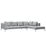 Ecksofa Madison I Webstoff Webstoff Anda II: Silber - Breite: 319 cm - Ottomane davorstehend rechts