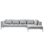 Ecksofa Madison I Webstoff Webstoff Anda II: Silber - Breite: 319 cm - Ottomane davorstehend rechts