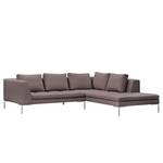 Ecksofa Madison I Webstoff Webstoff Milan: Grau-Braun - Breite: 255 cm - Ottomane davorstehend rechts