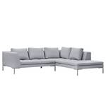 Ecksofa Madison I Webstoff Webstoff Milan: Hellgrau - Breite: 255 cm - Ottomane davorstehend rechts