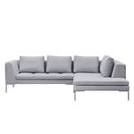 Ecksofa Madison I Webstoff Webstoff Milan: Hellgrau - Breite: 255 cm - Ottomane davorstehend rechts