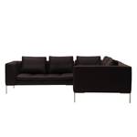 Ecksofa Madison II Echtleder Echtleder Neka: Dunkelbraun - Breite: 238 cm - Ecke davorstehend links