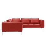 Ecksofa Madison II Echtleder Echtleder Neka: Rot - Breite: 238 cm - Ecke davorstehend links