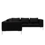 Ecksofa Madison II Echtleder Echtleder Neka: Schwarz - Breite: 238 cm - Ecke davorstehend links