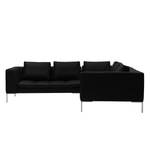 Ecksofa Madison II Echtleder Echtleder Neka: Schwarz - Breite: 238 cm - Ecke davorstehend links