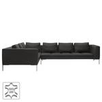 Ecksofa Madison II Echtleder Echtleder Neka: Grau - Breite: 319 cm - Ecke davorstehend links