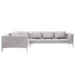 Ecksofa Madison II Echtleder Echtleder Neka: Hellgrau - Breite: 319 cm - Ecke davorstehend links