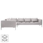 Ecksofa Madison II Echtleder Echtleder Neka: Hellgrau - Breite: 319 cm - Ecke davorstehend links