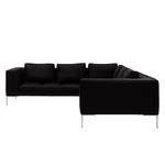 Ecksofa Madison II Echtleder Echtleder Neka: Schwarz - Breite: 319 cm - Ecke davorstehend links