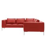 Ecksofa Madison II Echtleder Echtleder Neka: Rot - Breite: 238 cm - Ecke davorstehend rechts