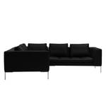 Ecksofa Madison II Echtleder Echtleder Neka: Schwarz - Breite: 238 cm - Ecke davorstehend rechts