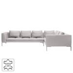 Ecksofa Madison II Echtleder Echtleder Neka: Hellgrau - Breite: 319 cm - Ecke davorstehend rechts