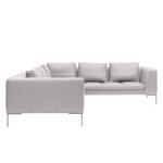 Ecksofa Madison II Echtleder Echtleder Neka: Hellgrau - Breite: 319 cm - Ecke davorstehend rechts