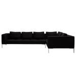 Ecksofa Madison II Echtleder Echtleder Neka: Schwarz - Breite: 319 cm - Ecke davorstehend rechts