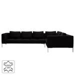 Ecksofa Madison II Echtleder Echtleder Neka: Schwarz - Breite: 319 cm - Ecke davorstehend rechts