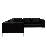 Ecksofa Madison II Echtleder Echtleder Neka: Schwarz - Breite: 319 cm - Ecke davorstehend rechts