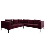 Ecksofa MADISON mit Rundecke L Samt - Samt Shyla: Aubergine - Ecke davorstehend links