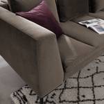 Ecksofa MADISON mit Rundecke L Samt - Samt Shyla: Taupe - Ecke davorstehend links