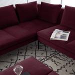 Ecksofa MADISON mit Rundecke L Samt - Samt Shyla: Aubergine - Ecke davorstehend rechts