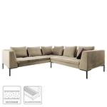 Ecksofa MADISON mit Rundecke L Samt - Samt Shyla: Beige - Ecke davorstehend rechts