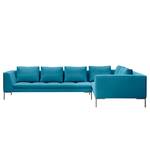 Ecksofa Madison II Webstoff Webstoff Anda II: Türkis - Breite: 319 cm - Ecke davorstehend rechts