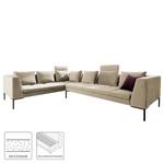 Ecksofa MADISON mit Rundecke XL Samt - Samt Shyla: Beige - Ecke davorstehend links