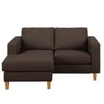 Ecksofa MAISON 1-Sitzer mit Longchair Webstoff - Webstoff Inas: Braun - Longchair davorstehend links