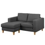 Ecksofa MAISON 1-Sitzer mit Longchair Webstoff - Webstoff Inas: Dunkelgrau - Longchair davorstehend links