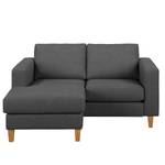 Ecksofa MAISON 1-Sitzer mit Longchair Webstoff - Webstoff Inas: Dunkelgrau - Longchair davorstehend links