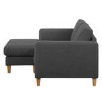 Ecksofa MAISON 1-Sitzer mit Longchair Webstoff - Webstoff Inas: Dunkelgrau - Longchair davorstehend links