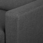 Ecksofa MAISON 1-Sitzer mit Longchair Webstoff - Webstoff Inas: Dunkelgrau - Longchair davorstehend links