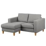 Ecksofa MAISON 1-Sitzer mit Longchair Webstoff Inas: Platin - Longchair davorstehend links