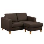 Ecksofa MAISON 1-Sitzer mit Longchair Webstoff - Webstoff Inas: Braun - Longchair davorstehend rechts