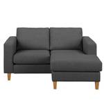 Ecksofa MAISON 1-Sitzer mit Longchair Webstoff - Webstoff Inas: Dunkelgrau - Longchair davorstehend rechts