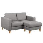 Ecksofa MAISON 1-Sitzer mit Longchair Webstoff - Webstoff Inas: Platin - Longchair davorstehend rechts