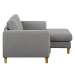 Ecksofa MAISON 1-Sitzer mit Longchair Webstoff - Webstoff Inas: Platin - Longchair davorstehend rechts