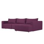 Ecksofa Mandalay II (mit Schlaffunktion) Webstoff - Stoff Zahira: Aubergine - Ottomane davorstehend rechts