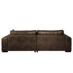 Ecksofa Mandor Antiklederlook Braun - Longchair davorstehend links