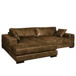 Ecksofa Mandor Antiklederlook Cognac - Longchair davorstehend links