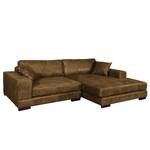 Ecksofa Mandor Antiklederlook Cognac - Longchair davorstehend rechts