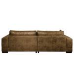 Ecksofa Mandor Antiklederlook Cognac - Longchair davorstehend rechts