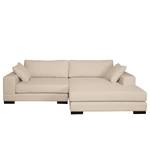 Ecksofa Mandor Strukturstoff Cappuccino - Longchair davorstehend rechts